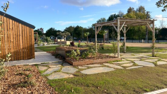 Pergola eucalyptus, jardin naturel et nourricier. 